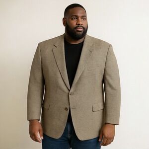 Vintage Lauren Ralph Lauren Men 44 Wool Houndstooth‎ Sport Coat Blazer Academia